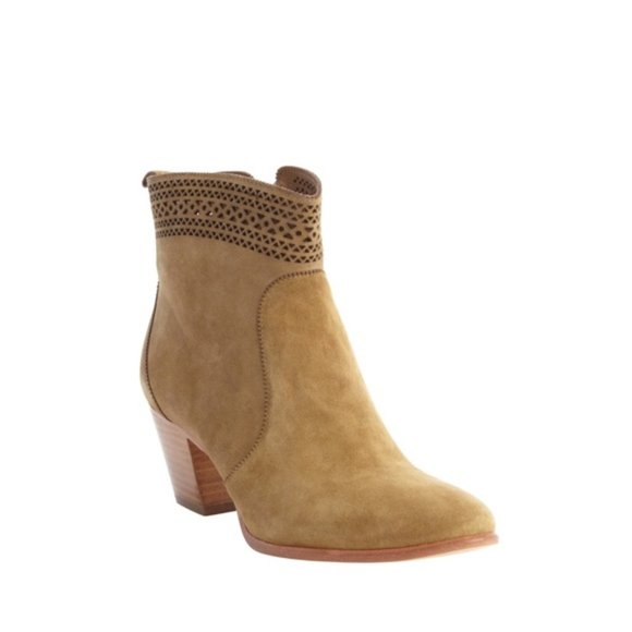 Aerin Suede Ankle Boots, Leather Lining and Sole & Stacked Wooden Heel - Picture 4 of 8